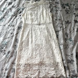 White Lace Midi Dress (size medium)